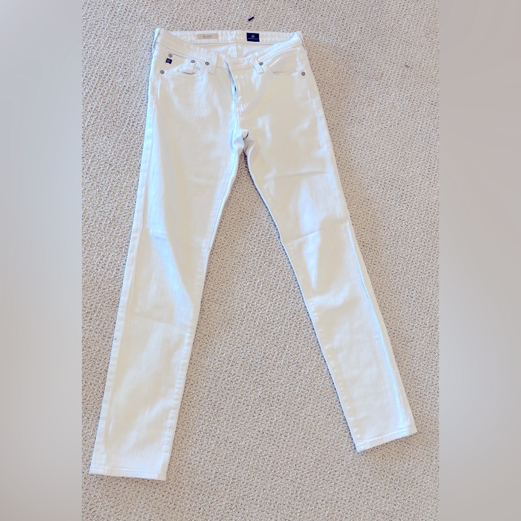 The Stilt Cigarette Leg Ag White Jean